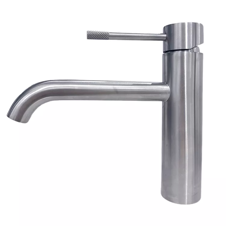 Prodloužený zakřivený výtok Rýhovaná rukojeť umyvadlová baterie