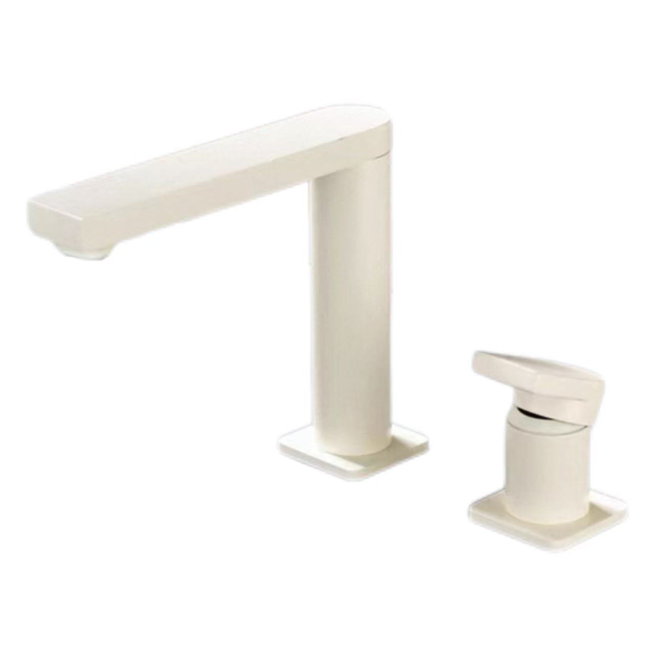 Čistě bílý minimalistický dělený faucet