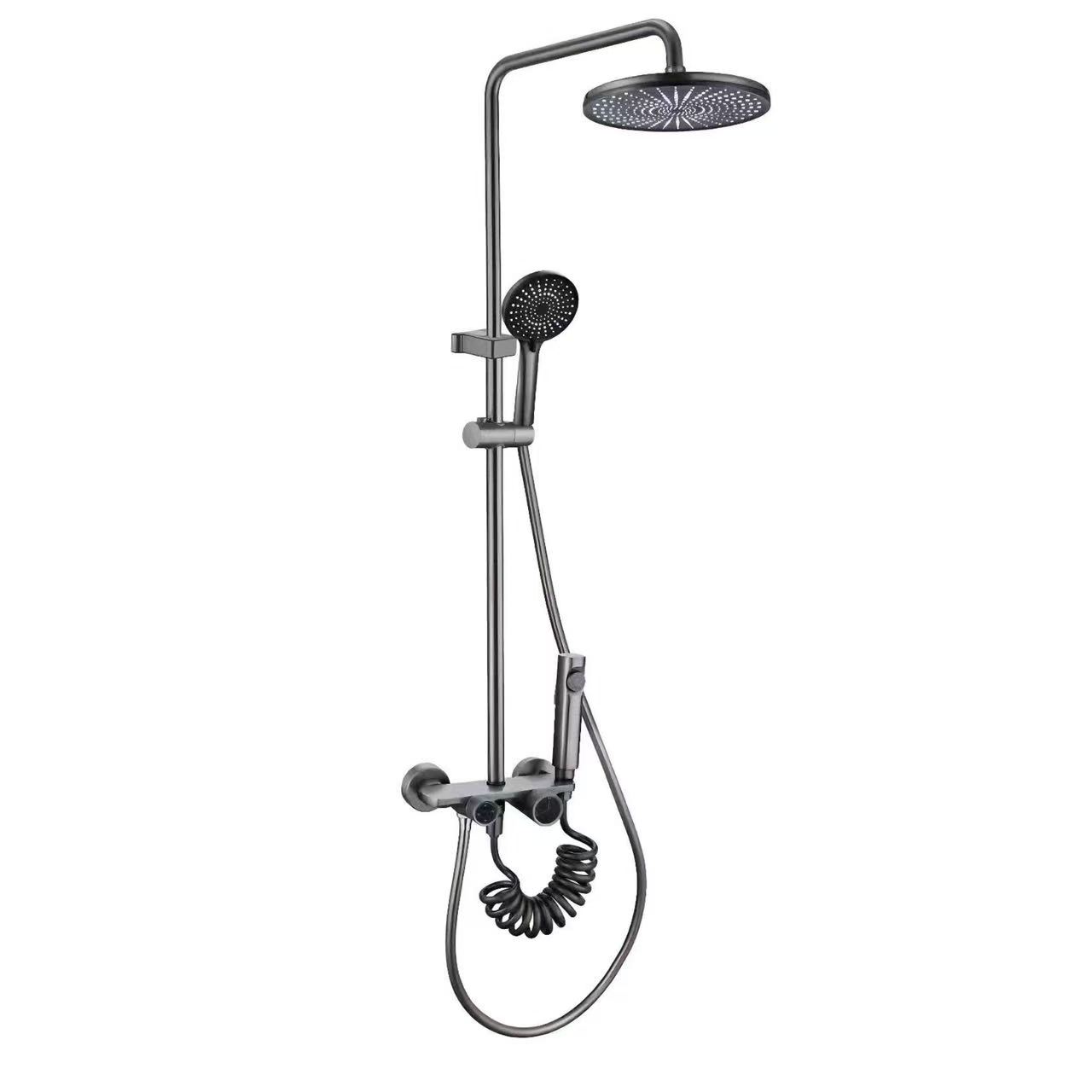 Kulatý dešťový sprchový set se dvěma knoflíky